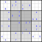 Судоку-бабочка #7 очень трудный