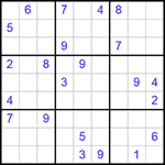 Судоку 9х9 #301 трудный