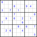Судоку 9х9 #305 трудный