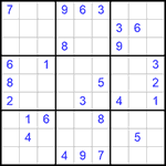Судоку 9х9 #301 очень трудный