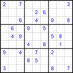 Судоку 9х9 #302 очень трудный