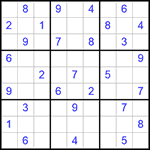 Судоку 9х9 #303 очень трудный