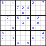 Судоку 9х9 #305 очень трудный