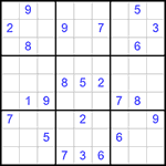 Судоку 9х9 #340 трудный