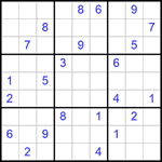 Судоку 9х9 #355 трудный