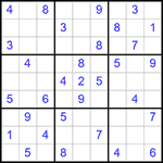 Судоку 9х9 #308 очень трудный