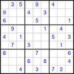 Судоку 9х9 #348 очень трудный