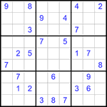 Судоку 9х9 #349 очень трудный