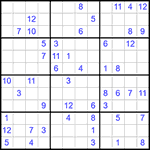 Судоку 12х12 #22 трудный