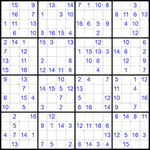 Судоку 16х16 #27 легкий