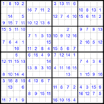Судоку 16х16 #28 легкий