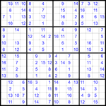 Судоку 16х16 #29 легкий