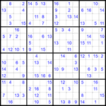 Судоку 16х16 #21 средний