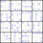 Судоку 16х16 #22 средний