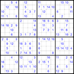 Судоку 16х16 #23 средний