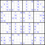 Судоку 16х16 #21 трудный