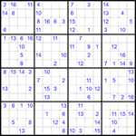 Судоку 16х16 #22 трудный