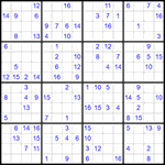 Судоку 16х16 #23 трудный
