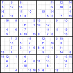 Судоку 16х16 #24 трудный