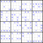 Судоку 16х16 #26 трудный