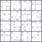 Судоку 16х16 #27 трудный