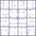 Судоку 16х16 #28 трудный