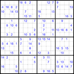 Судоку 16х16 #22 очень трудный