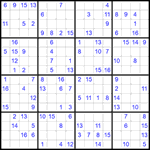 Судоку 16х16 #26 очень трудный