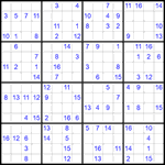 Судоку 16х16 #27 очень трудный