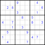 Судоку 9х9 #362 трудный