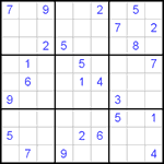 Судоку 9х9 #357 очень трудный