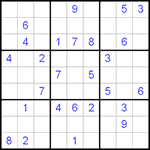 Судоку 9х9 #359 очень трудный