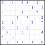 Судоку 9х9 #368 очень трудный