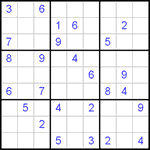 Судоку 9х9 #371 очень трудный