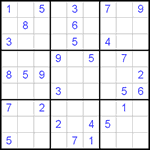 Судоку 9х9 #377 очень трудный