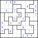 Судоку-пазл 9х9 #99 трудный