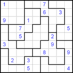 Судоку-пазл 9х9 #105 трудный
