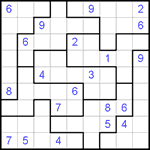 Судоку-пазл 9х9 #108 трудный