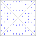 Судоку Х 12х12 #26 легкий