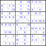 Судоку Х 12х12 #21 средний Судоку Х 12х12 #21 средний