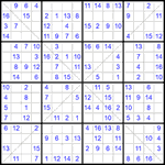 Судоку Х 16х16 #27 легкий Судоку Х 16х16 #27 легкий