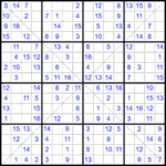 Судоку Х 16х16 #30 легкий Судоку Х 16х16 #30 легкий