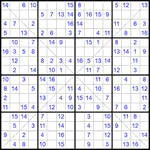 Судоку Х 16х16 #33 легкий