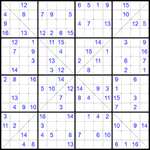 Судоку Х 16х16 #23 средний Судоку Х 16х16 #23 средний