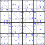 Судоку Х 16х16 #26 средний