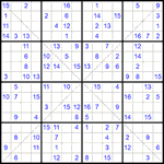 Судоку Х 16х16 #28 средний