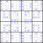 Судоку Х 16х16 #29 средний