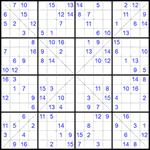 Судоку Х 16х16 #30 средний