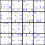 Судоку Х 16х16 #27 очень трудный