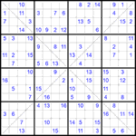 Судоку Х 16х16 #29 очень трудный